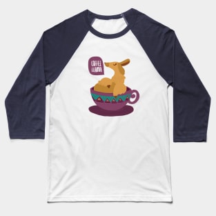 Coffee Llama Baseball T-Shirt